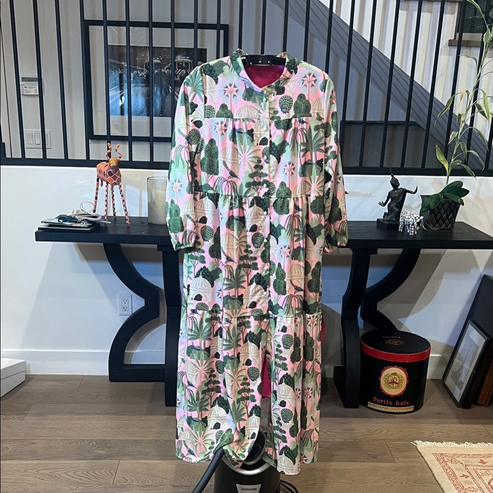 Boho Maxi Dress - vibrant peacock pattern - Picture 15 of 16